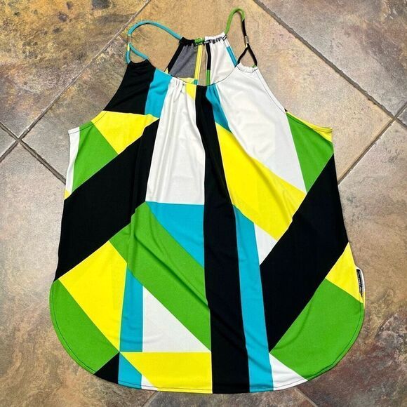 Worthington Spaghetti Halter Geometric Blouse Large - Picture 3 of 7